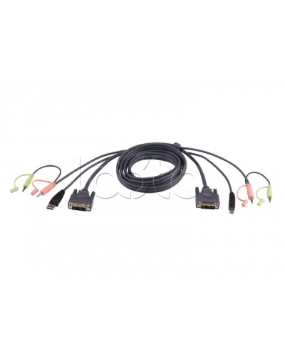 КВМ-кабель с интерфейсами USB, DVI-D Single Link (3м) ATEN 2L-7D03U в Каспийске Видеоусилители, Модуляторы, Делители Pintop.ru